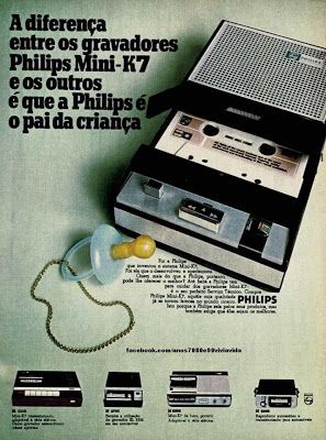 O gravador Philips portátil com fita cassete foi um sucesso de vendas